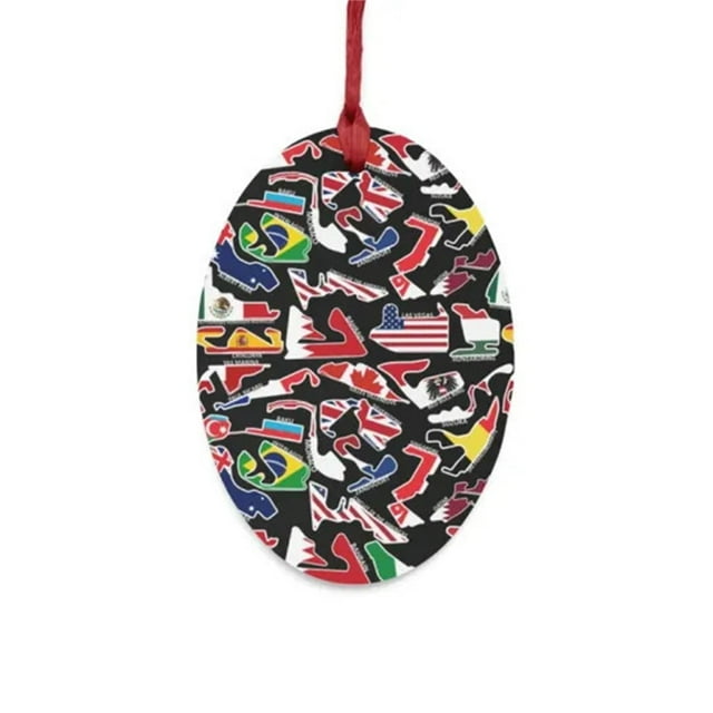 pstuiky Adorno acrílico para árbol de Navidad 1 Adornos de pistas de carreras