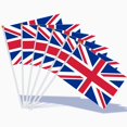 thumbnail image 1 of czcpp-Union Jack Hand Held Flag for VE-Day 80th Anniversary Decorations, 5.5 × 8.2 Inch, 15 Pcs UK Great Britain British Stick Flags Double Sided with 11.8 Inch White Pole for Party Decorations, 1 of 4