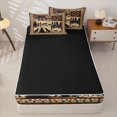 thumbnail image 4 of Homewish Winter Wildlife Wolf Quilt Print Zipper Twin Comforter Sets with Fitted Sheet and 2 Pillowcases,Cabin Decor Zipper Bedding Set For Men And Women,Reversible,4-Piece, 4 of 7