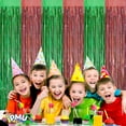 thumbnail image 2 of PMU Metallic Fringe Curtains (Red & Green) 3ft x 8ft Pkg/12, 2 of 6