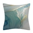 thumbnail image 5 of Juego de 4 fundas de almohada de color verde azulado y gris dorado, 5 of 5