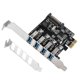 thumbnail image 1 of Pci-e tarjeta de adaptador de escritorio Pci Express 1x a puertos USB 3,0 para Windows Server,11 Feliz Sencillez, 1 of 1