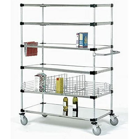 

21 Deep x 60 Wide x 69 High 6 Tier Stainless Steel Solid Mobile Shelving Unit with 1200 lb Capacity