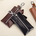 thumbnail image 3 of Minnieouse Cartera de cuero, monedero de almacenamiento de llaves, llavero portátil, lápiz labial Vintage, tarjetero con cremallera, negro para Type3 NO3, 3 of 6