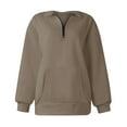thumbnail image 6 of 1/4 Zipper Pullover Women Y2K Oversized Sweatshirt,Teen Girls Long Sleeve Quarter Zip Pull Over Tops Sweater Loose Fit Lapel Collar Casual Clothes, 6 of 8