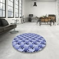 thumbnail image 4 of Ahgly Company Machine Washable Indoor Round Transitional Blue Angel Blue Area Rugs, 7' Round, 4 of 7