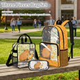 thumbnail image 2 of Kuiaobaty Orange Capybara Print Clear Backpack and Lunch Box Set for Girls Boys Roomy Clear School Bag with Pencil Case Large Transparent Backpack Set for School Stadium, 2 of 5