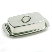 Norpro Durable Stainless Steel Double Wide Covered Butter Dish with Lid
