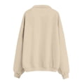 thumbnail image 4 of Full Zip Up Sweatshirt Women No Hood - Oversized Loose Casual Long Sleeve Collared Jacket 2026 Fall Winter Clothes Khaki S, 4 of 6