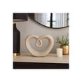 thumbnail image 4 of Beaded Ceramic Heart Accent Sculpture for Room - Home Decor Ornament for Living Room, Office, Bathroom, or Shelf Styling - Figurine Display Piece for Coffee Table Decor - 8", Gold & Metallic, 4 of 14