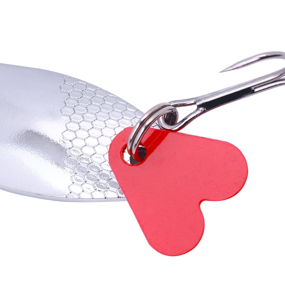 Fishing Lures,Fishing Spoons,Trout Lures,Bass Lures, 8PCS Hard Fishing Lures Jigging Bait with Treble Hooks,  1/4oz