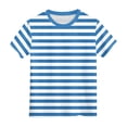 thumbnail image 4 of newwalpole Girls Striped Short Sleeve T Shirts Kids Summer Casual Tops Crewneck Tees Blouses 5-14Y Sky Blue for Size 10-11 Years, 4 of 4