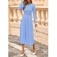 thumbnail image 3 of PRETTYGARDEN Women's Long Sleeve Midi Sweater Dress Fall Crewneck Knit A Line Pleated Wedding Guest Winter Dresses, 3 of 6