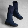 thumbnail image 3 of BURUDANI Women's Lace-Up Knit Cuff Knee-High Combat Boots, 3 of 6