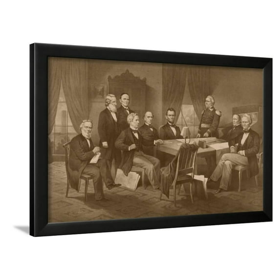Vintage Civil War Print of President Abraham Lincoln and His Cabinet, Framed Art Print Wall Art by Stocktrek Images Sold by Art.Com