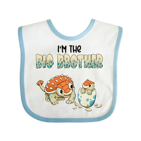 

Inktastic I m the Big Brother Ankylosaurus Bros Boys Baby Bib