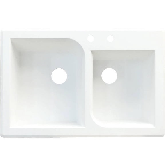 Transolid 33" x 22" Top Mount Radius Granite Kitchen Sink, Available in Various Colors
