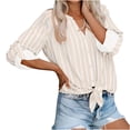 thumbnail image 1 of QIPOPIQ Chemises à Rayures pour Femmes à Boutons 2024 Col Rabattu Manches Longues Retroussables Liquidation, 1 of 9