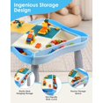 thumbnail image 5 of Kids Activity Table and Chair Set with 320Pcs Building Blocks, All in One Sand/Water/Sensory Desk with Storage, STEM Toys Toddler Learning Playset Table for Boys Girls Gifts 3 4 5-10 Years Old, 5 of 8