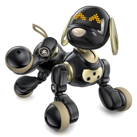 Ruko 18011 Robot Dog Toy, Smart Interactive Puppy with 30+ LED Faces, Remote & Gesture Control, Programmable Electronic Pet for Kids Ages 3–8, Blac