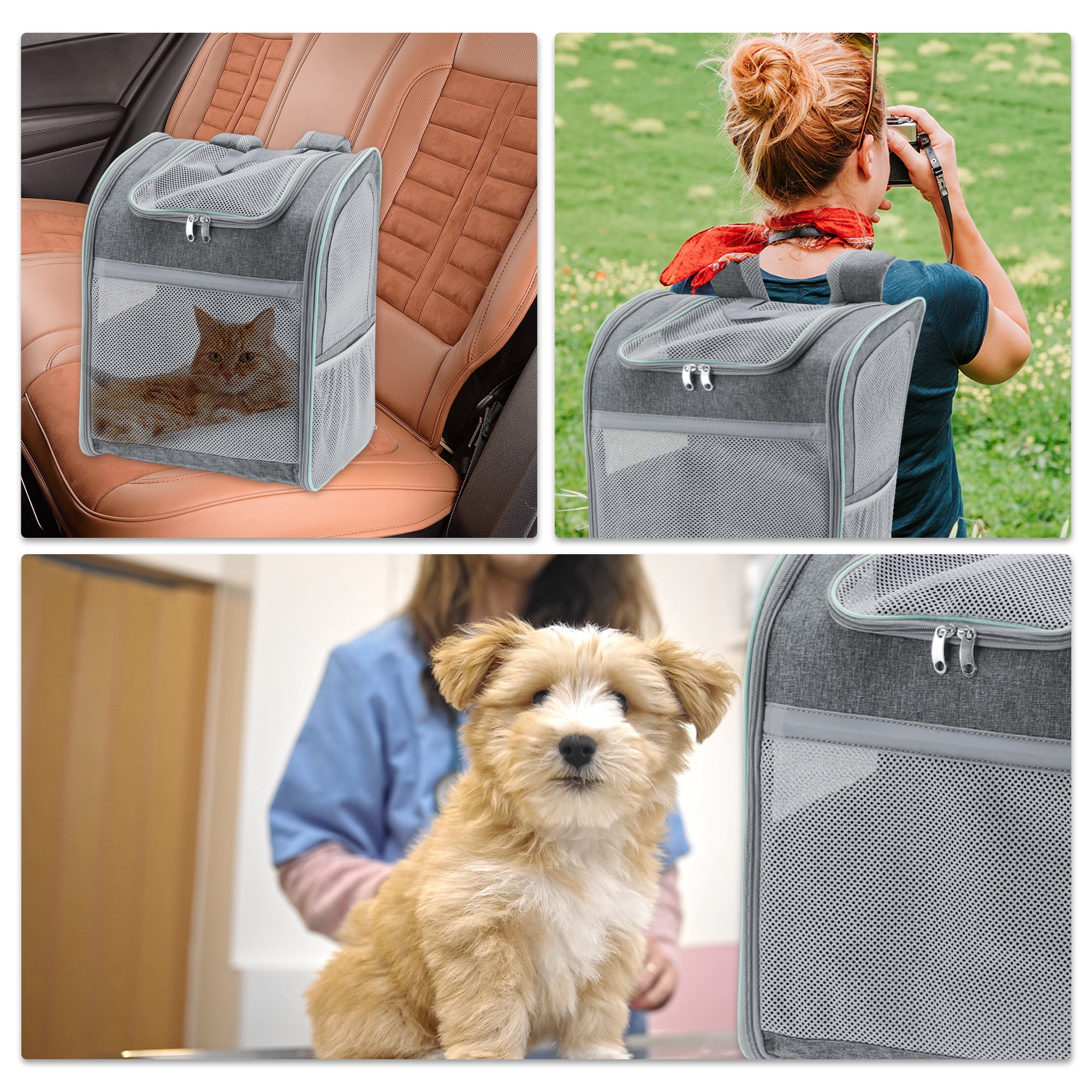 Unique Bargains Comfortable Foldable Pet Backpack for Cats and Small Dogs