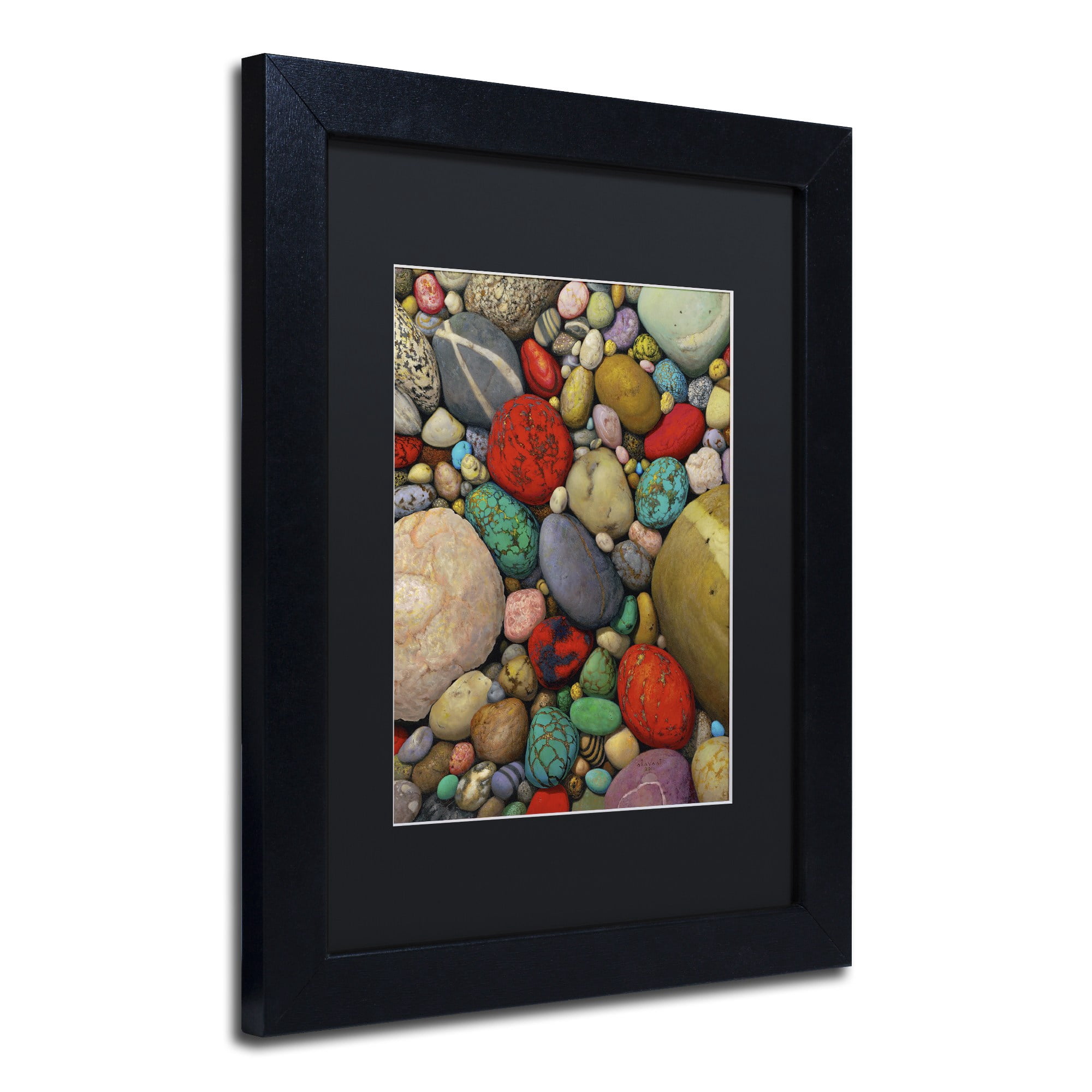 Trademark Fine Art "Shallows of Treasure Creek" Canvas Art by Stephen Stavast, Black Matte, Black Frame