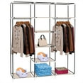 thumbnail image 6 of Cfowner 69"Portable Beige Clothes Wardrobe, Non-Woven Fabric Wardrobe Double Rod Storage Organizer, 6 of 7