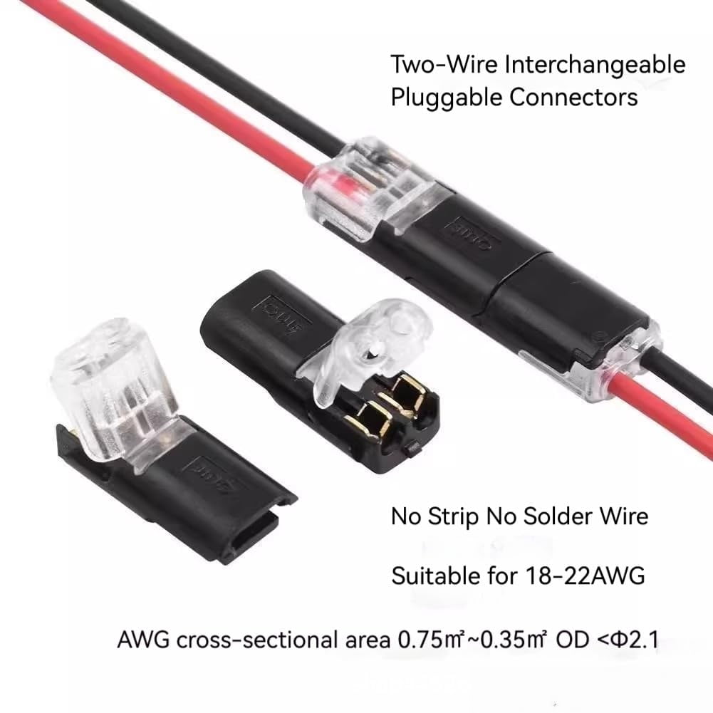 22 ways 18-22 waterproof cable 1.5-2.1 push-in light bar connector, dual line plug connector - 20 quick disconnect wire connectors