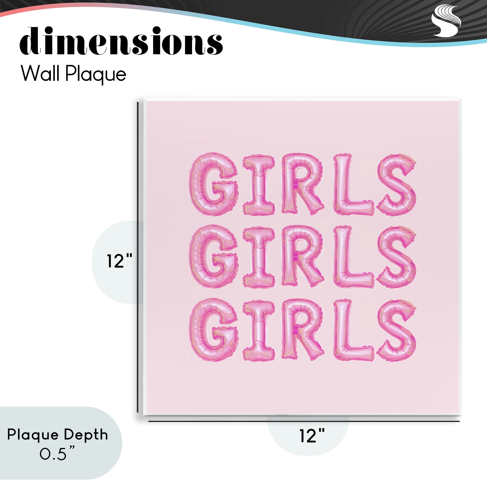 Stupell Industries Girls Letters Party Balloons Wall Plaque Art, design by LISH Creative