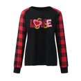 thumbnail image 5 of CEHVOM Femmes Mode en Vrac Impression Manches Longues Chemisier Col Rond Casual Pull Tops Chemisiers Dégagement, 5 of 5