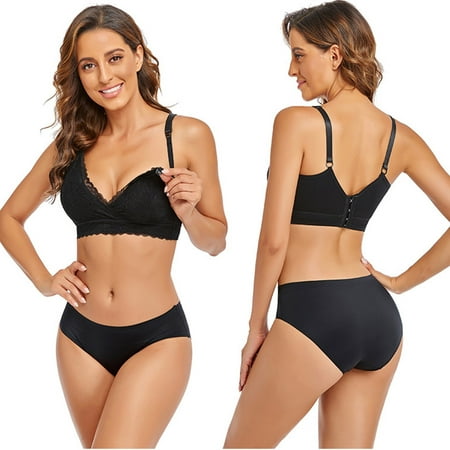 

Noarlalf nursing bras Womens Lace Bra No Wire Comfort Sleep Bra Plus Size Workout Activity Bras With Non Removable Pads Shaping Bra bras for women