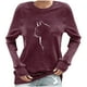 thumbnail image 1 of Camiseta de manga larga con cuello redondo para mujer a la moda, blusa con estampado de otoño, sudadera Fridja czfsfas2110, 1 of 4