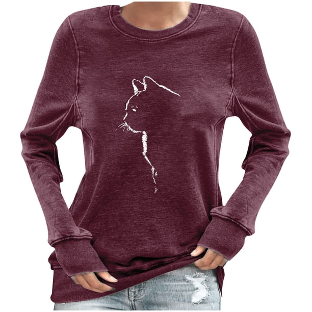Camiseta de manga larga con cuello redondo para mujer a la moda, blusa con estampado de otoño, sudadera Fridja czfsfas2110