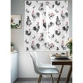 thumbnail image 4 of Rooster Hen Sheer Curtains 72 Inches Long 2 Panels Watercolor Farm Animal Rustic Black Country Light Filtering Semi Sheer Window Curtains Drapes for Bedroom Living Room 52"x72", 4 of 7