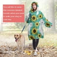 thumbnail image 4 of White Poodle Dog and Sunflowers Wearable Oversized Blanket,Wearable Blanket Hoodie for Adults,Cozy Hooded Blankets with Super Pockets,Super Warm Fuzzy Pullover for Women & Men, 4 of 6