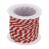 1.5mm Colorful Braided Cotton Cord, 11 Yards White/Red Bakers Twine Cotton 4-Ply Rope String for Friendship Bracelet Making, DIY Crafts Jewelry Wrapping Decor Supply