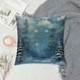 thumbnail image 2 of Fenyluxe Winter Snowflake Pillow Cover for Couch Sofa Bed,Christmas Trees Outdoor Camping Trees Silhouette Pillow Case Cushion Cover New Year Theme White, 2 of 5