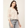 thumbnail image 3 of Moomaya Printed Short Top For Women V Neck Full Sleeve Regular Tunic Top, 3 of 8