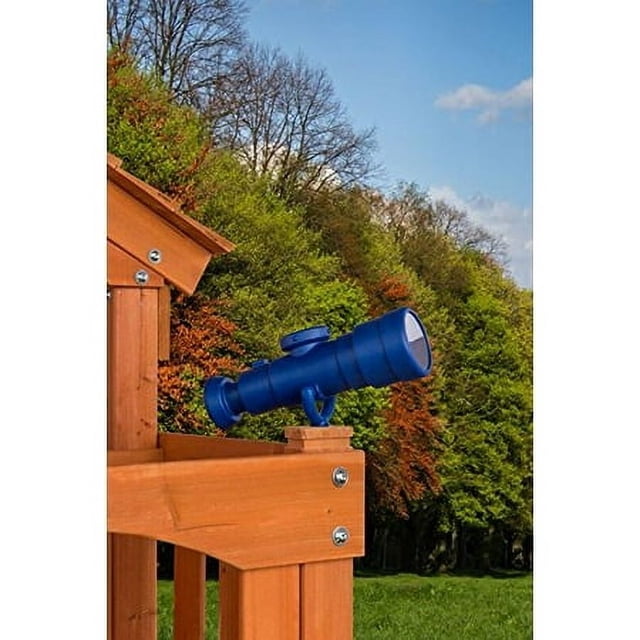 Plastic Playset Telescope | Blue | Compatible with Most Wooden Swing Sets | Imaginative Play | Hardware Included | Easy to Install | DIY Backyard Playground | Oversized Swingset Accessories茂驴陆