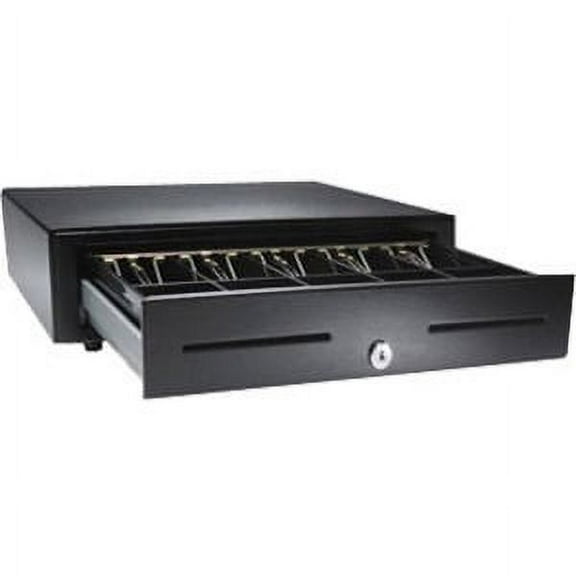 APG Cash Drawer Vasario Series Cash Drawer - 5 Bill x 8 Coin - Dual Media Slot, Painted Front - Black - USB - 4.3" H x 16.2" W x 16.3" D