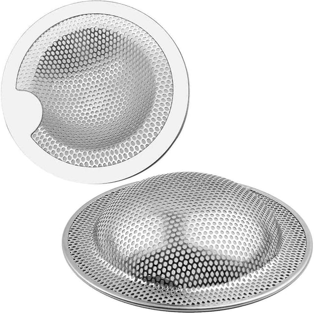 Colador de fregadero para ducha, 2 piezas, recogedor de pelo con orificio para tapón de cocina (10cm) ER