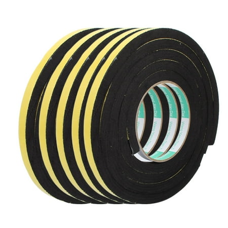 5Pcs 10mm Width 10mm Thickness Single Side Shockproof Sponge Foam Tape 2M Length