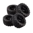 thumbnail image 2 of 4x Neumáticos Llantas Ruedas Hecho de Caucho Color Negro para 1/10 RC Coche HSP HPI Traxxas Baoblaze Llantas de rueda de coche RC, 2 of 7