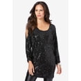thumbnail image 2 of Roaman's Women's Plus Size Cold-Shoulder Sequin Tunic, 2 of 6
