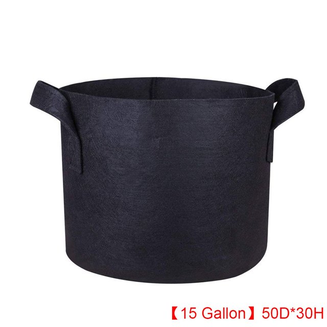 Bolsas de cultivo negras para plantación de 15 galones Macetas de tela Bolsas de cultivo Manijas de tela Contenedor de verduras Scienceny JJ18835-01