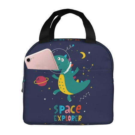Insulated Lunch Bag for Women Men - Dinosau Space Explorer Leakproof Cooler Lunch Box for Women Men  Lunch Tote Bags for Work School Picnic Travel