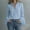 Sky Blue, variant on Womens Tops Elegant Lace Edge Cotton Linen Solid Pullover Spring Summer Shirts for Women Beige L