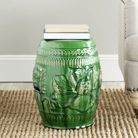 Safavieh Chinese Green Dragon Indoor/Outdoor Garden Patio Stool, Green