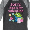 thumbnail image 3 of Toy Story - Sorry Dad My Valentine - Toddler And Youth Raglan Graphic T-Shirt, 3 of 6