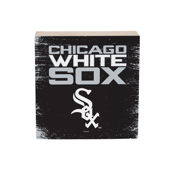 Chicago White Sox 6" Square Fan Chant Wood Block Shelf Sign